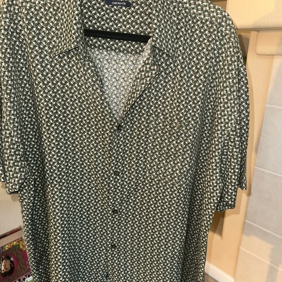 Knightsbridge Men's Green Patterned Relaxed button-down Shirt - Picture 3 of 9